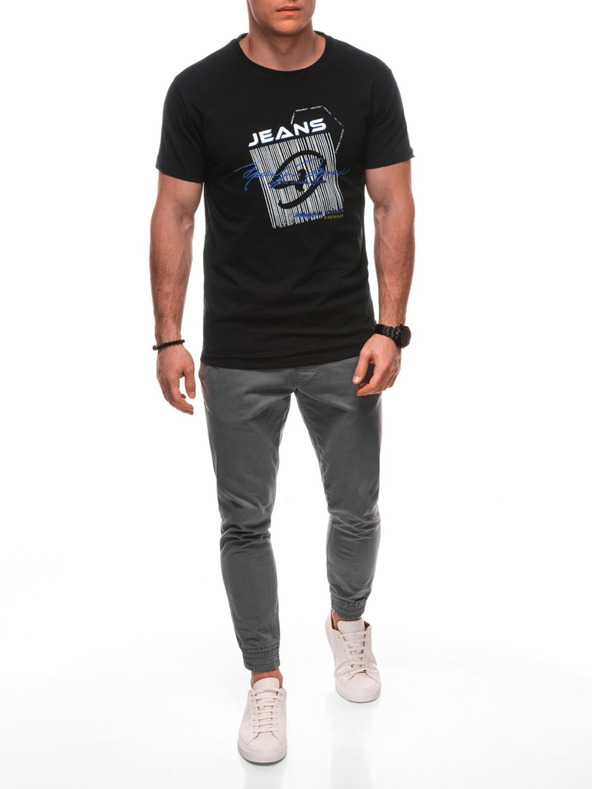 Edoti Férfi póló nyomattal S2033 - fehér OTHER