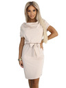 numoco 240-5 ROXI aszimmetrikus szoknyás övvel ellátott ruha - bézs