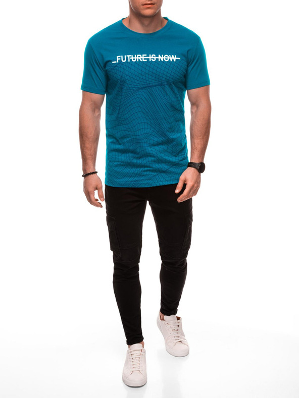 Edoti Férfi póló nyomattal S2033 - fehér OTHER