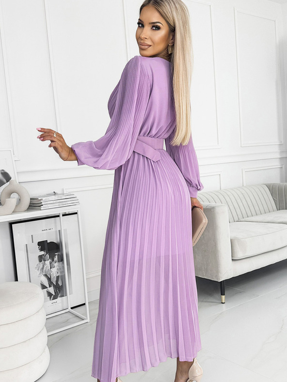 numoco Rakott ruha övvel és nyakkivágással - heather Numoco KLARA