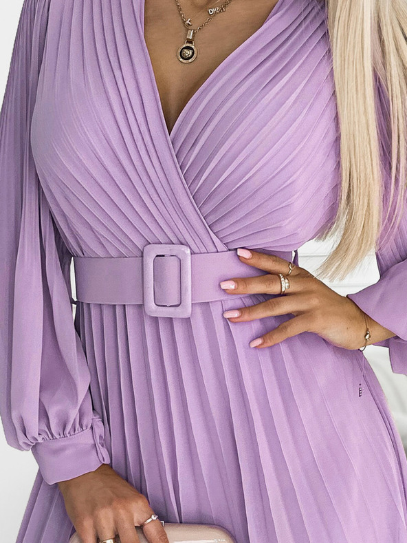 numoco Rakott ruha övvel és nyakkivágással - heather Numoco KLARA