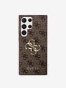 Guess PU 4G Metal Logo Zadní Kryt pro Samsung Galaxy S24 Ultra Brown Telefontok