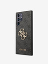 Guess PU 4G Metal Logo Zadní Kryt pro Samsung Galaxy S24 Ultra Grey Telefontok