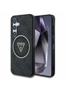 Guess IML 4G Glitter and Triangle Logo MagSafe Zadní Kryt pro Samsung Galaxy S25 Black Telefontok