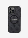Guess PU Leather 4G Colored Ring MagSafe Zadní Kryt pro iPhone 15 Pro Black Telefontok