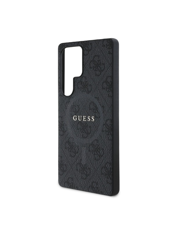 Guess PU Leather 4G Colored Ring MagSafe Zadní Kryt pro Samsung Galaxy S25 Ultra Black Telefontok
