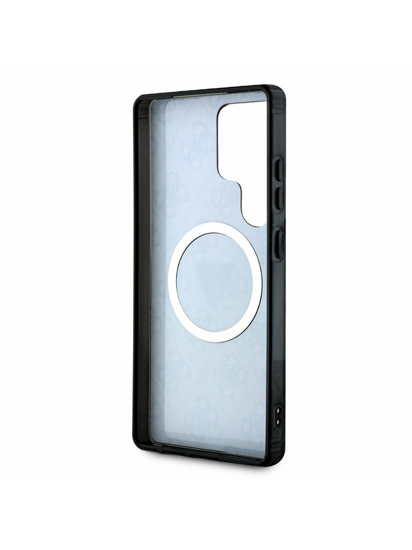 Guess IML 4G Glitter and Triangle Logo MagSafe Zadní Kryt pro Samsung Galaxy S25 Ultra Black Telefontok