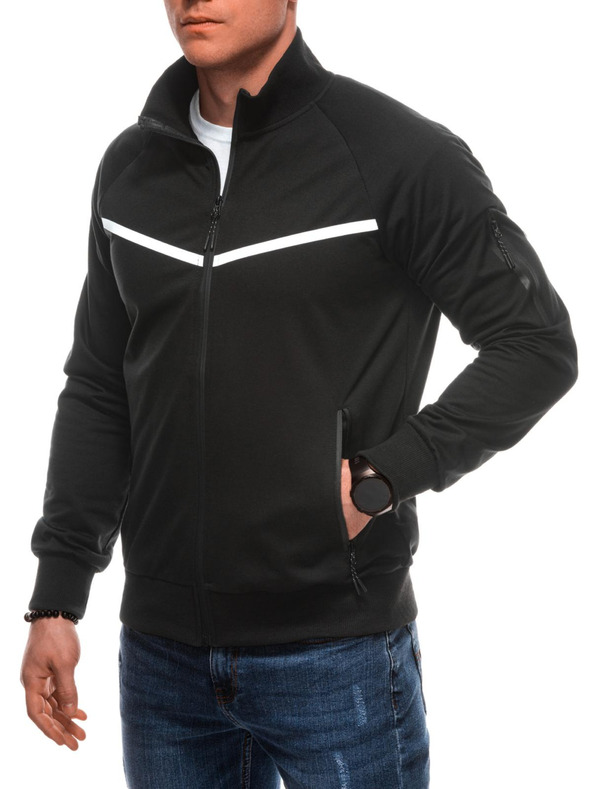 Edoti Férfi cipzáras pulóver B1708 - fekete OTHER