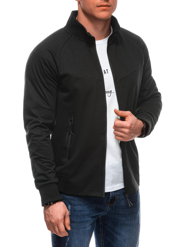 Edoti Férfi cipzáras pulóver B1709 - fekete OTHER