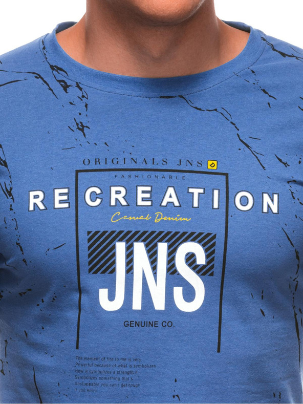 Edoti Férfi póló nyomattal 1982S - sötétkék OTHER