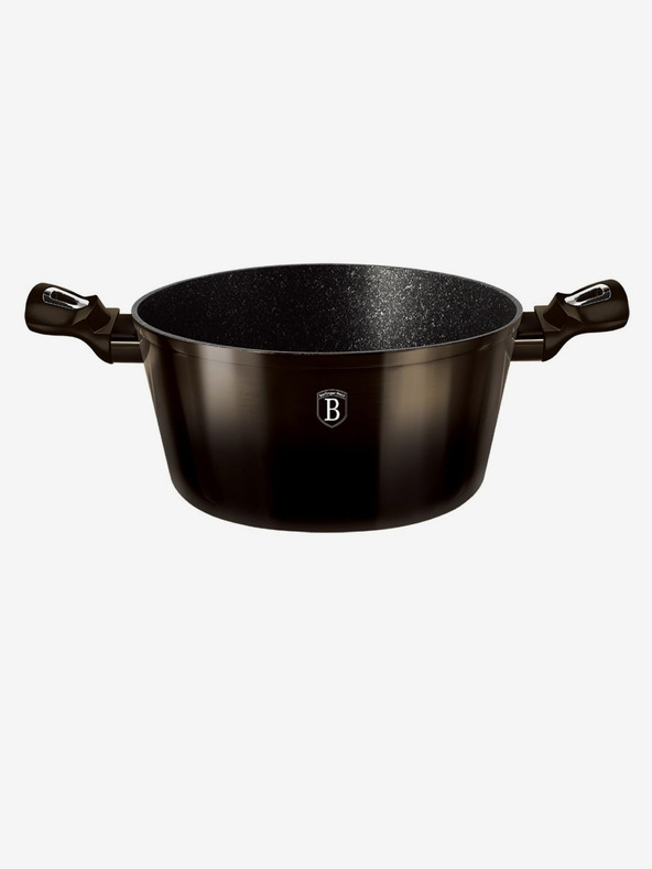 Berlingerhaus Lábas márvány bevonattal 24 cm Shiny Black Collection 2 fedővel BERLINGERHAUS