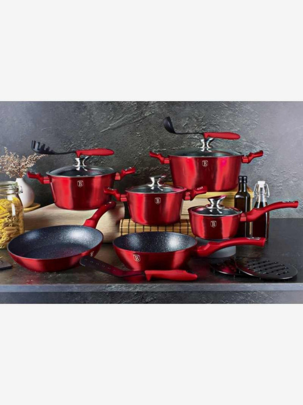 Berlingerhaus Márvány bevonatú serpenyő 30 cm Burgundy Metallic Line BERLINGERHAUS