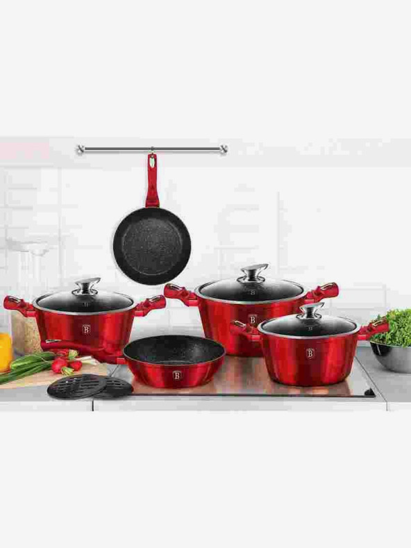 Berlingerhaus Márvány bevonatú serpenyő 30 cm Burgundy Metallic Line BERLINGERHAUS