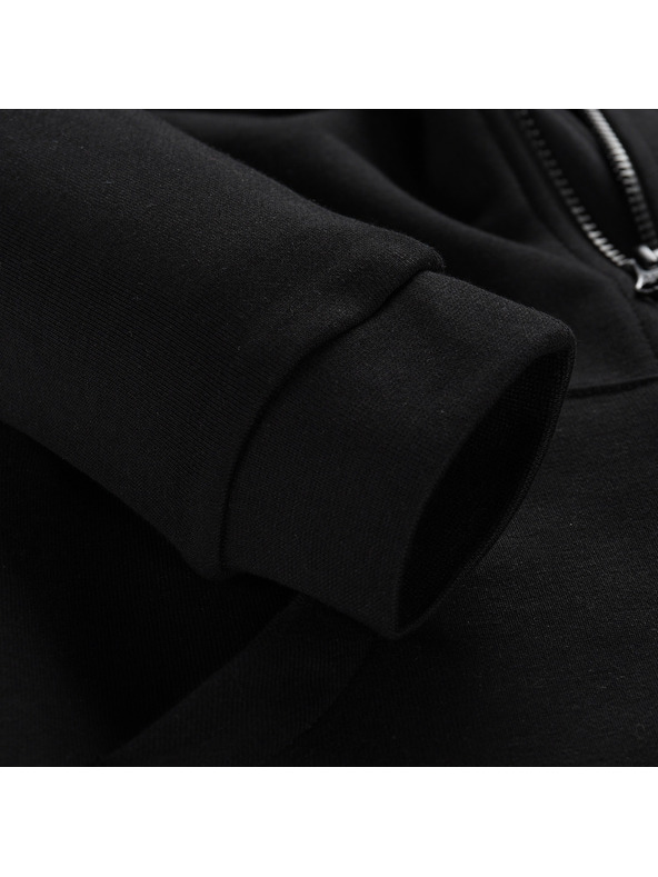 ALPINE PRO Gyerek pamut kapucnis pulóver ALPINE PRO LOKKO fekete