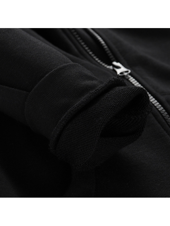 ALPINE PRO Gyerek pamut kapucnis pulóver ALPINE PRO LOKKO fekete