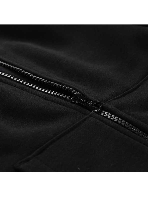 ALPINE PRO Gyerek pamut kapucnis pulóver ALPINE PRO LOKKO fekete