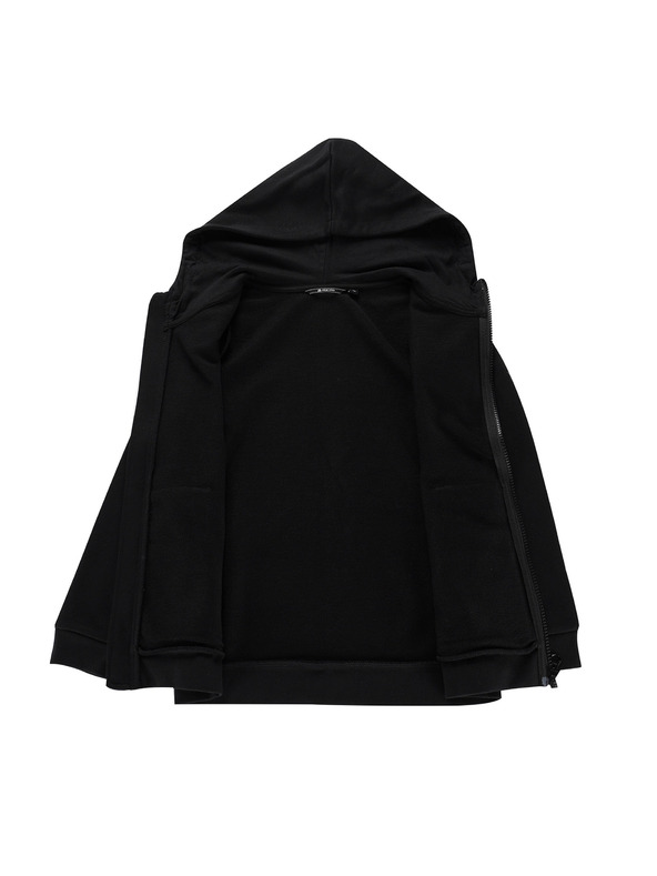 ALPINE PRO Gyerek pamut kapucnis pulóver ALPINE PRO LOKKO fekete