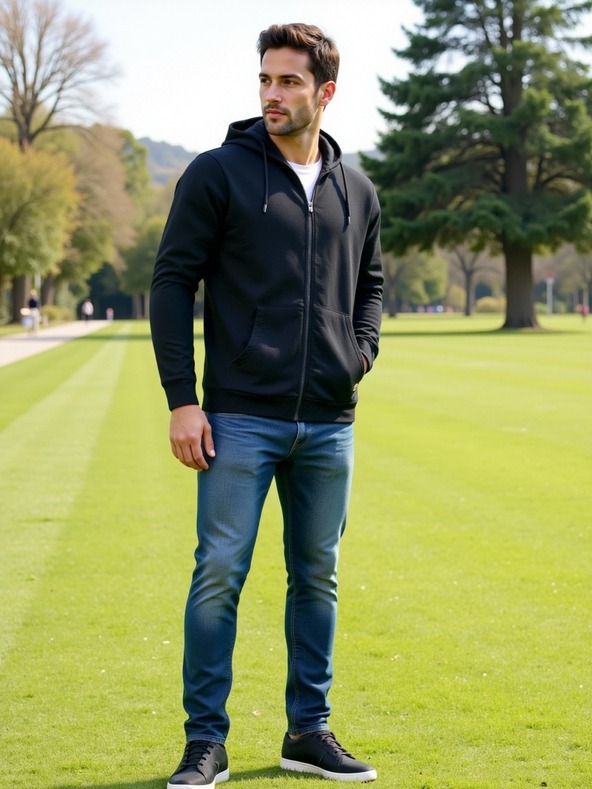 ALPINE PRO Férfi pamut kapucnis pulóver ALPINE PRO LOKK fekete