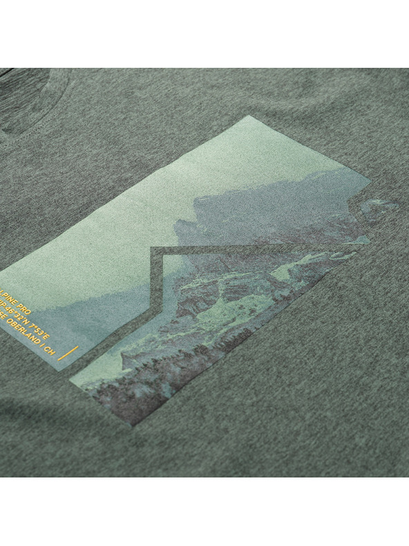 ALPINE PRO ALPINE PRO GORAF 2 férfi melírozott újrahasznosított anyagú póló babérkoszorú változat