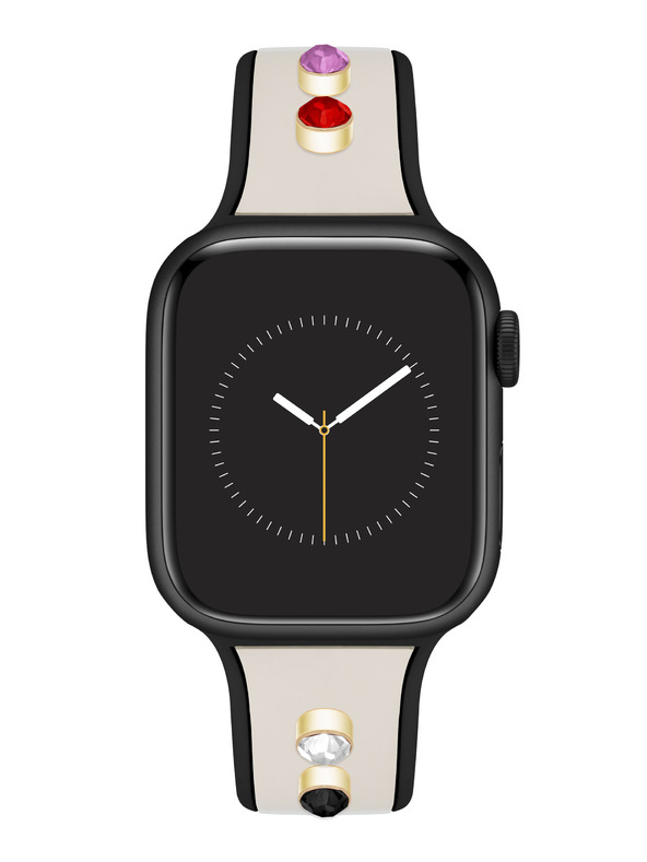 Anne Klein Anne Klein krém-fekete szilikon szíj Apple Watch 38/40/41-hez
