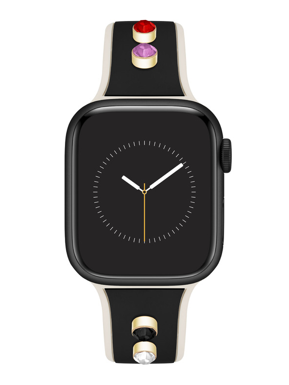 Anne Klein Anne Klein fekete-krém szilikon szíj Apple Watch 38/40/41-hez