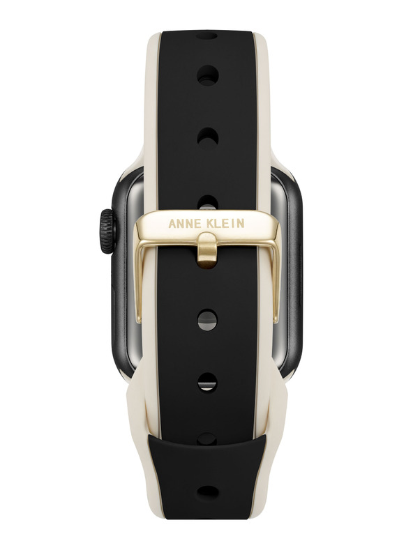 Anne Klein Anne Klein fekete-krém szilikon szíj Apple Watch 38/40/41-hez