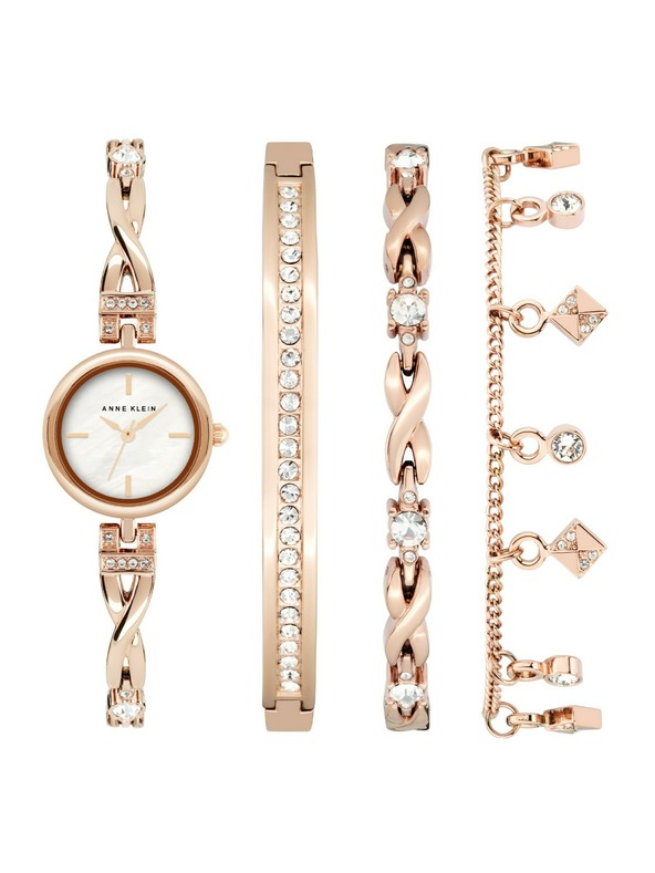 Anne Klein Rózsaarany női óra és ékszer szett Anne Klein