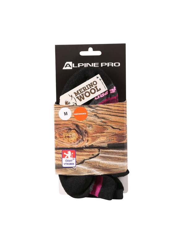 ALPINE PRO Bokacsipke zokni merino gyapjúból ALPINE PRO WERDE neon pink