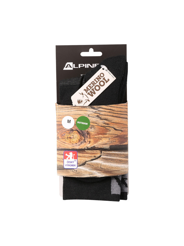 ALPINE PRO Antibakteriális zokni merino gyapjúból ALPINE PRO ERATE black