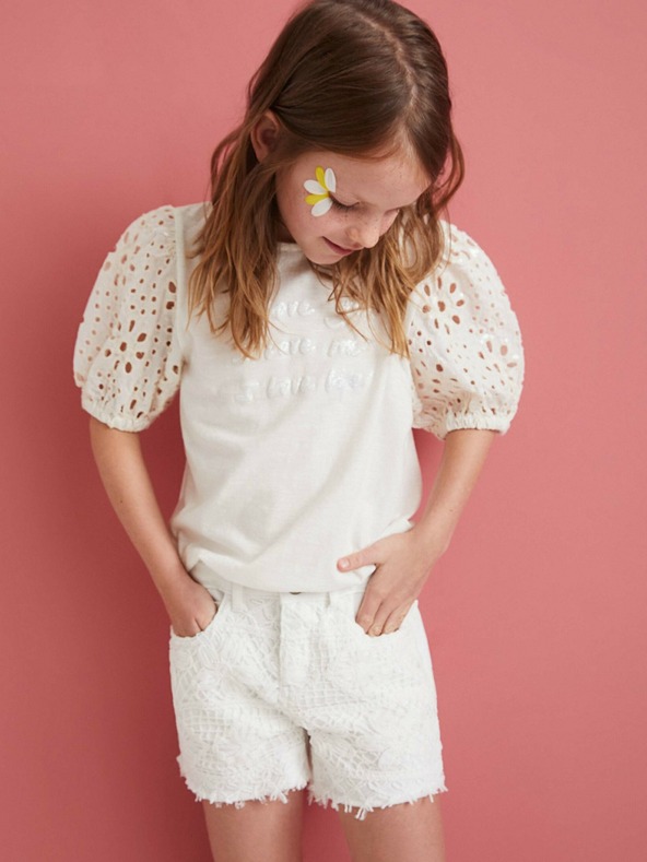 Desigual Fehér Desigual Guitarra lány rövidnadrág Desigual Guitarra