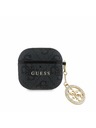 Guess Guess 4G Script PC/PU Tok Tok tartó AirPods 4 Fekete