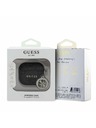 Guess Guess 4G Script PC/PU Tok Tok tartó AirPods 4 Fekete