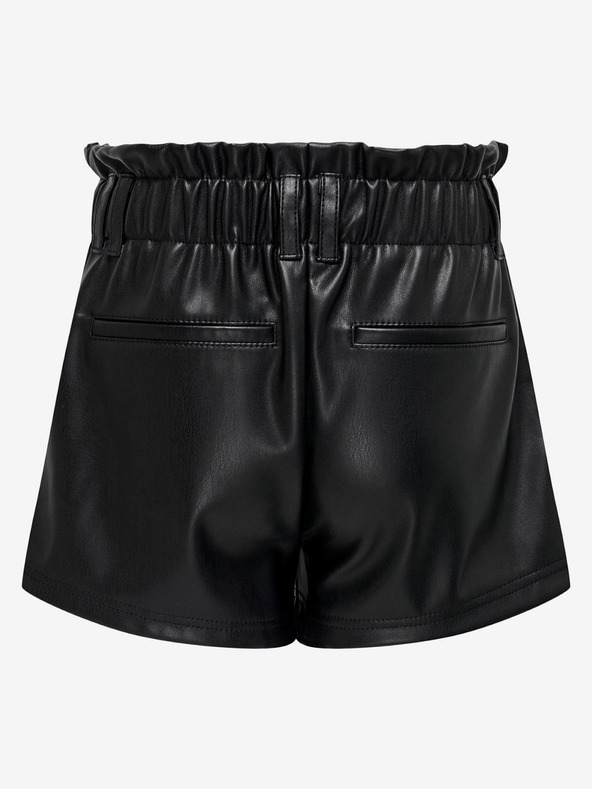 ONLY Fekete lány műbőr rövidnadrág ONLY Stephanie