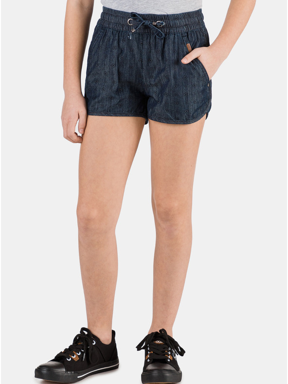 Sam 73 Sötétkék mintás farmer rövidnadrág SAM 73