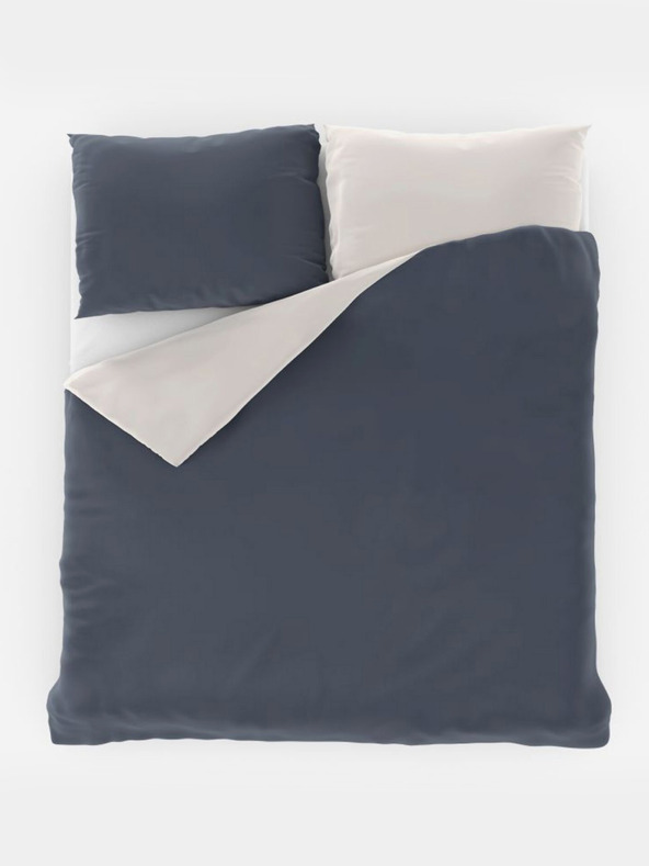 Kvalitex Szatén francia hosszabbított ágynemű LUXURY COLLECTION 1+2, 240x220, 70x90cm sötétszürke / fehér