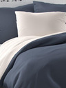Kvalitex Szatén francia ágynemű LUXURY COLLECTION 1+2, 220x200, 70x90cm sötétszürke / fehér