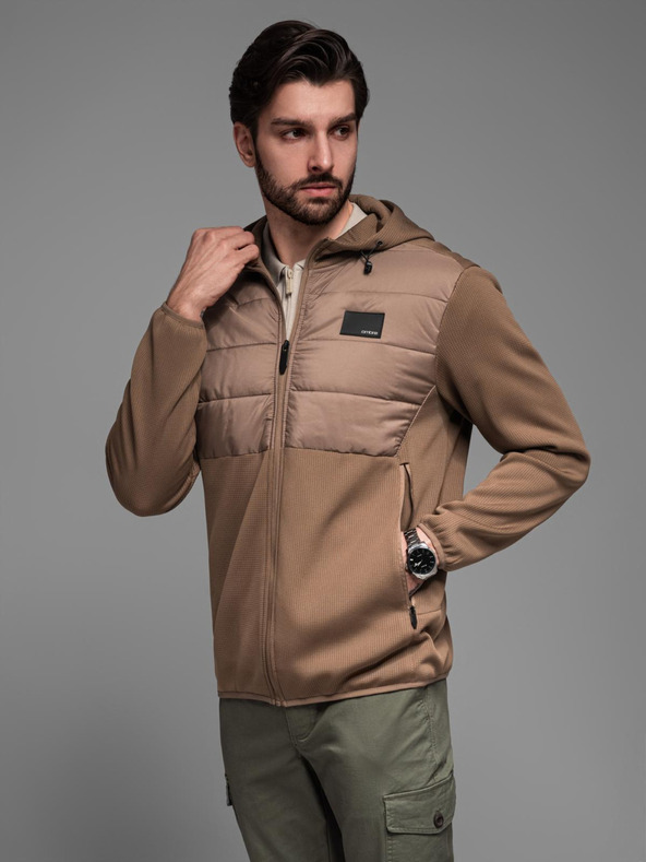 Ombre Clothing Férfi könnyű színes sport kabát polárral Ombre Clothing