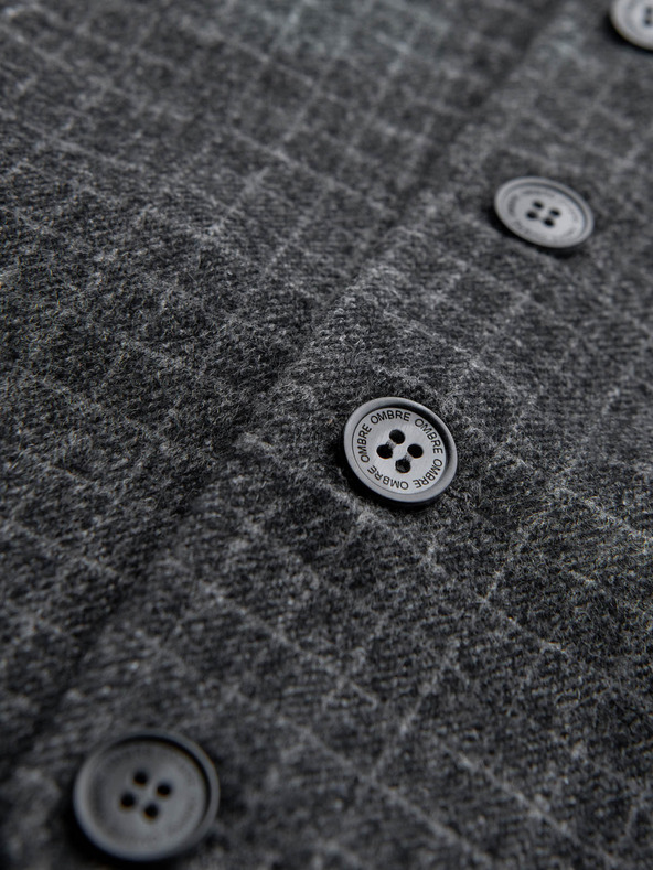 Ombre Clothing Férfi gyapjúkeverék mellény kockás hajtókával Ombre Clothing