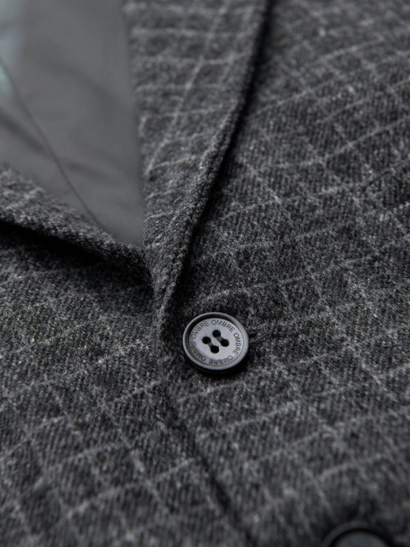 Ombre Clothing Férfi gyapjúkeverék mellény kockás hajtókával Ombre Clothing