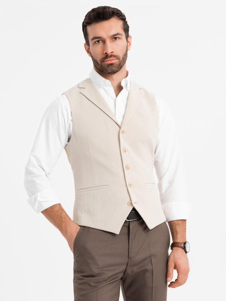 Ombre Clothing Karcsúsított elegáns férfi mellény elasztánnal és hajtókával Ombre Clothing