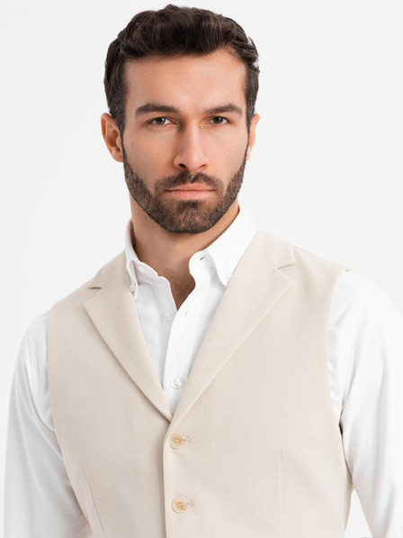 Ombre Clothing Karcsúsított elegáns férfi mellény elasztánnal és hajtókával Ombre Clothing