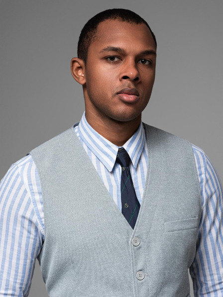 Ombre Clothing Férfi strukturált mellény zsebekkel méretre szabva Ombre Clothing