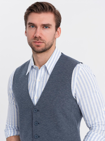 Ombre Clothing Elegáns férfi strukturált kötött mellény méretre szabva Ombre Clothing