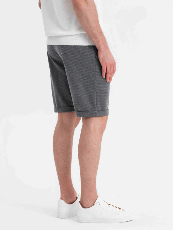 Ombre Clothing Férfi strukturált kötött short rugalmas derékkal Ombre Clothing