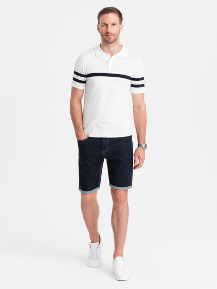 Ombre Clothing Férfi farmer short felhajtott szárral Ombre Clothing