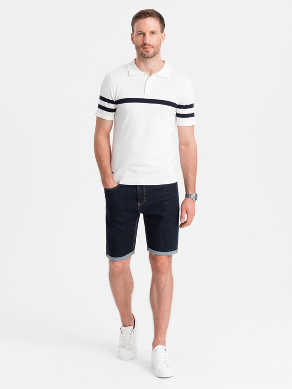 Ombre Clothing Férfi farmer short felhajtott szárral Ombre Clothing