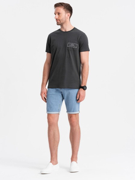 Ombre Clothing Férfi farmer short felhajtott szárral Ombre Clothing