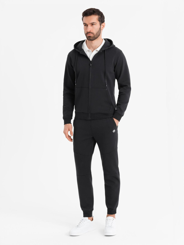 Ombre Clothing Férfi melegítőnadrág bordázott mandzsettával és díszítő cipzárral Ombre Clothing