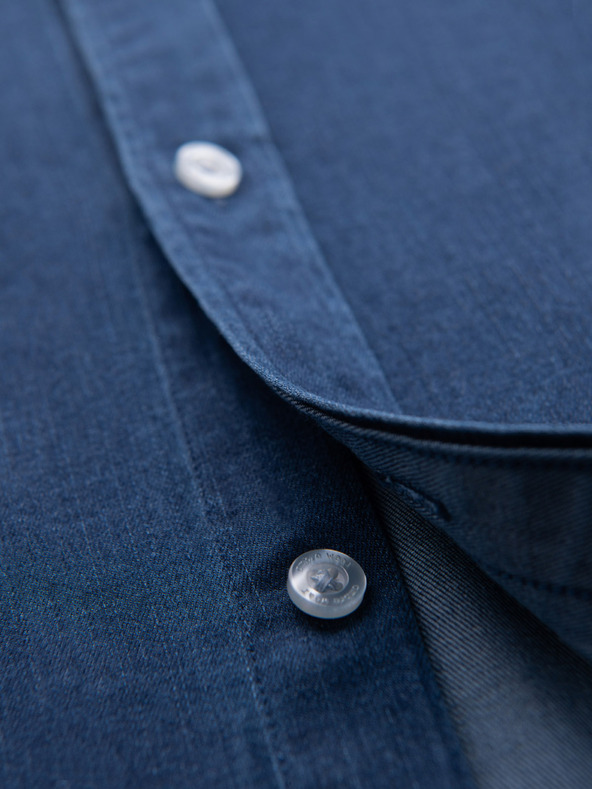 Ombre Clothing Férfi farmer ing lyocell anyaggal és mellrészi hímzéssel Ombre Clothing