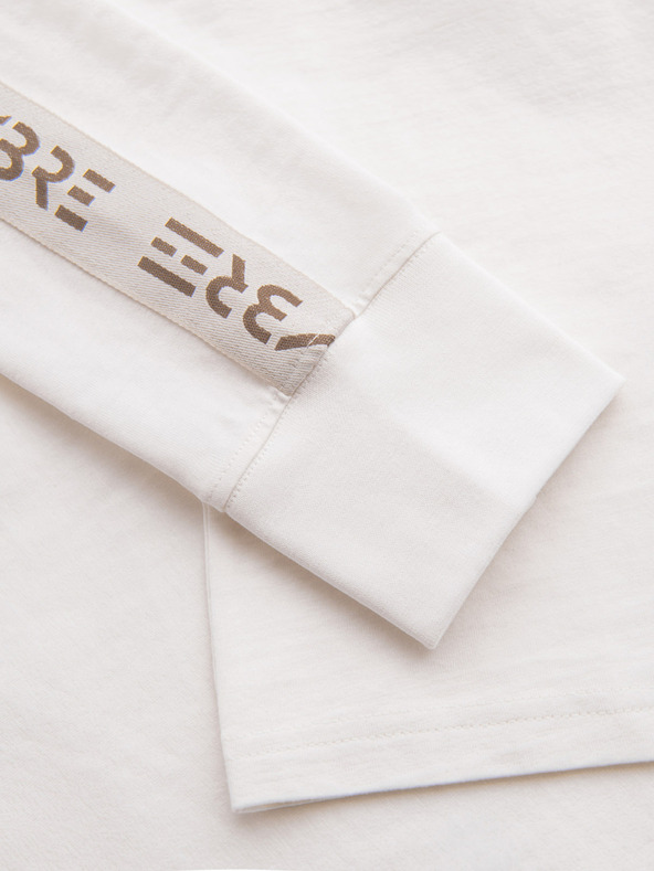 Ombre Clothing Ombre Clothing férfi hosszú ujjú pamut póló szegéllyel és mellrészén nyomattal